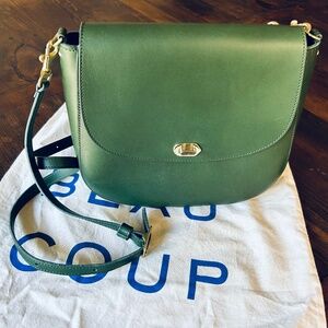 Clare V Turnlock Louis Evergreen NWT